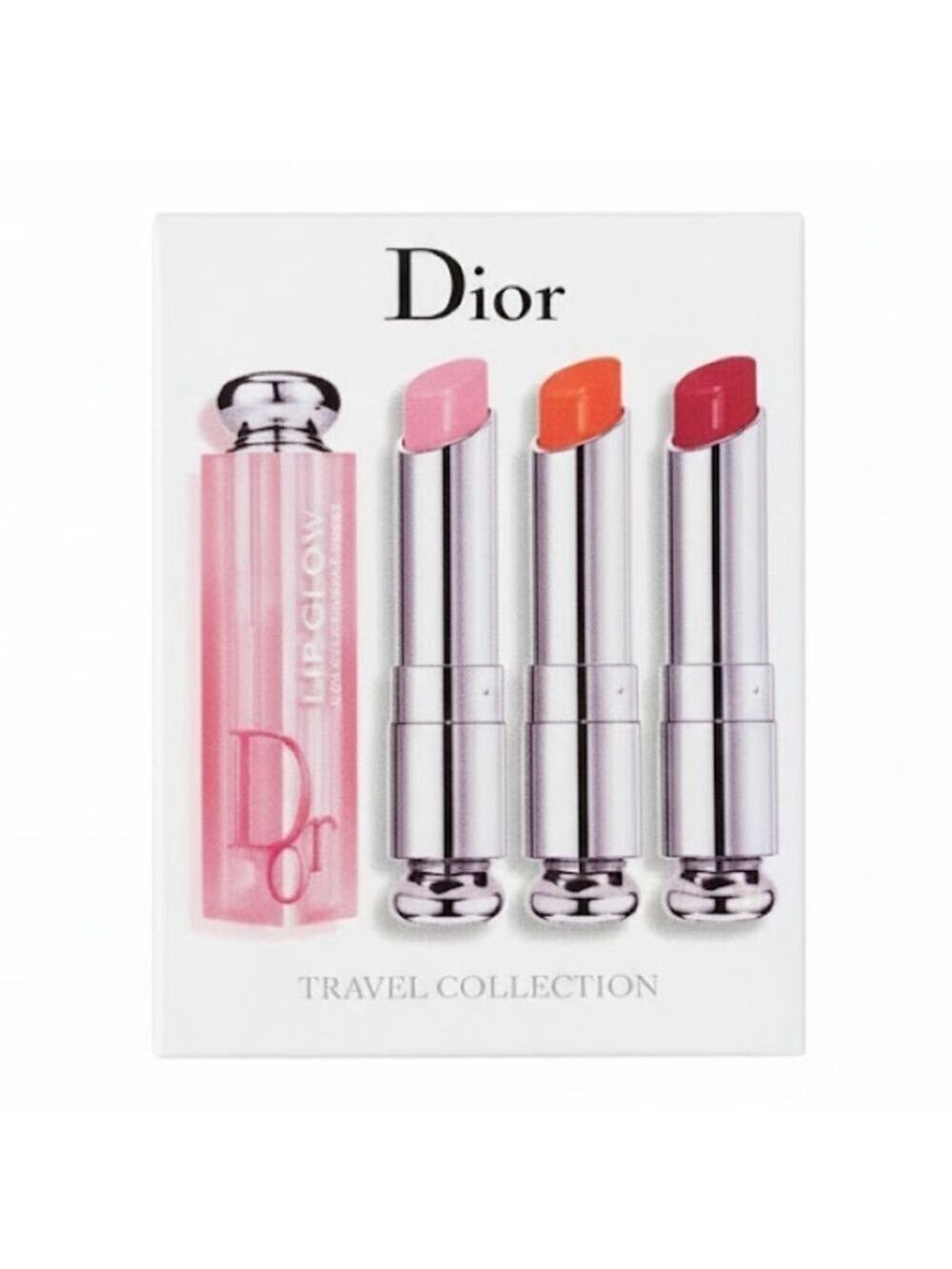 Dior Lip Glow Trio - Vibrant Pink, Bold Orange, Classic Red